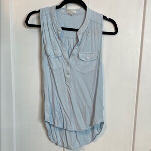 Talula | Light Blue Sleeveless Collared Button down Women's Top - Small